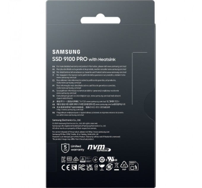 Samsung Накопичувач SSD M.2 2280 4TB 9100 PRO Heatsink Samsung (MZ-VAP4T0CW)