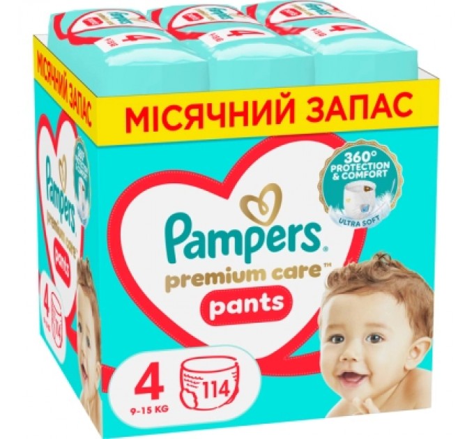 Pampers Підгузки Pampers Premium Care Pants Розмір 4 (9-15 кг) 114 шт (8700216829359)
