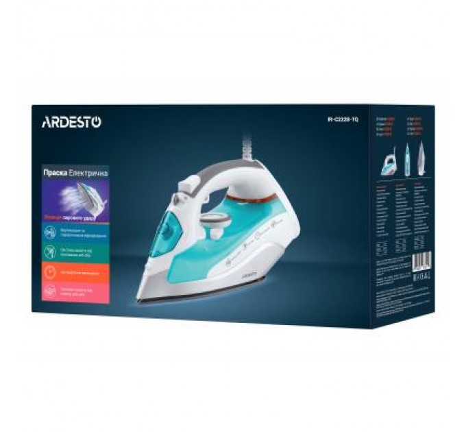 Ardesto Праска Ardesto IR-C2228-TQ/2200Вт/280мл/пар/ самоочищення /антикапля /керам (IR-C2228-TQ)