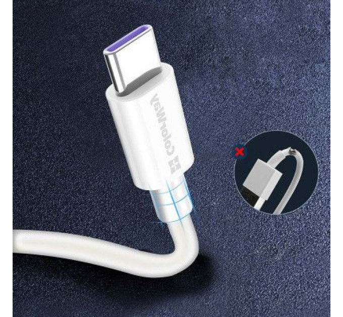 ColorWay Дата кабель USB 2.0 AM to Type-C 1.0m 5A white ColorWay (CW-CBUC019-WH)
