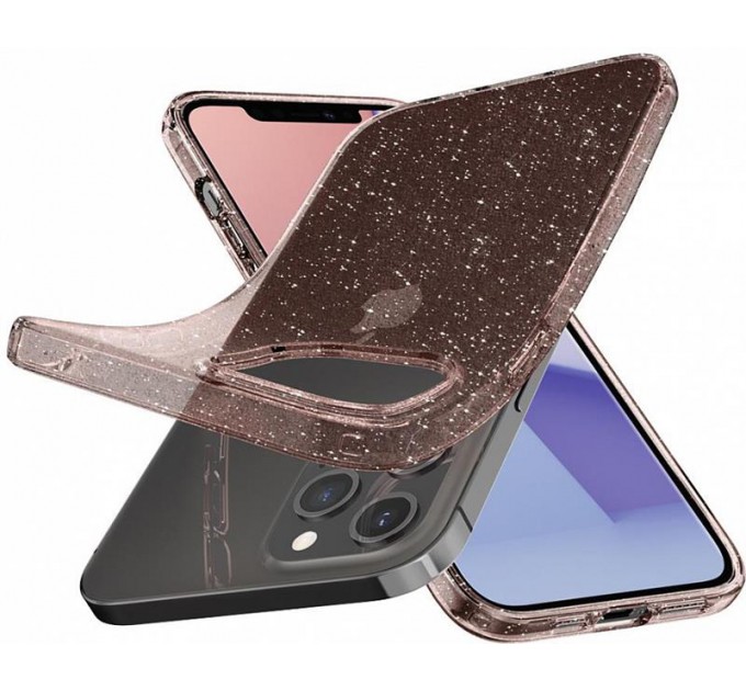 Spigen Чохол-накладка Spigen Liquid Crystal Glitter для Apple iPhone 12/12 Pro Rose Quartz (ACS01699)