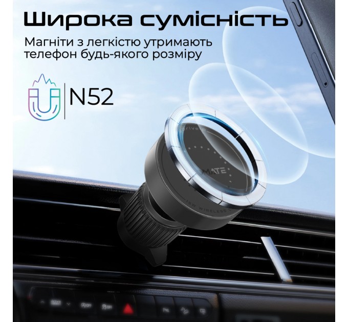 Автомобільний зарядний пристрій Promate Magdrive-r Black