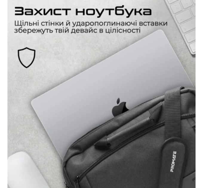 Promate Сумка для ноутбука Promate 15.6" Satchel-MB black (satchel-mb.black)