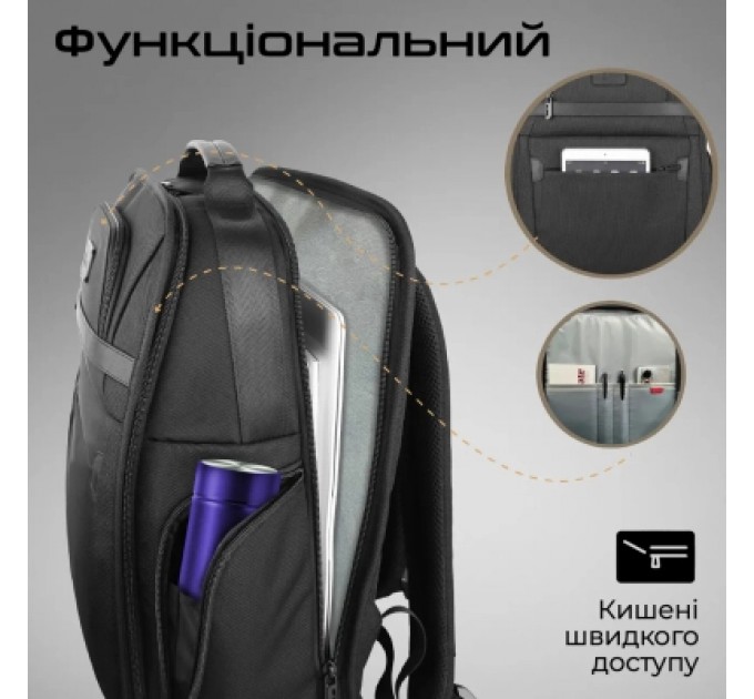 Promate Рюкзак для ноутбука Promate 15.6" Paramount-BP Black (paramount-bp)