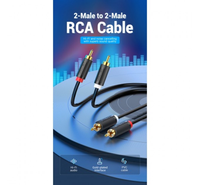 Vention Кабель Vention 2хRCA - 2хRCA (M/M), 1.5 м, Black (BCMBG)