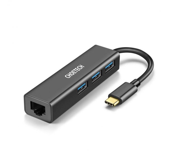 Мережевий адаптер Choetech HUB-U02 4-In-1 USB-C to RJ45