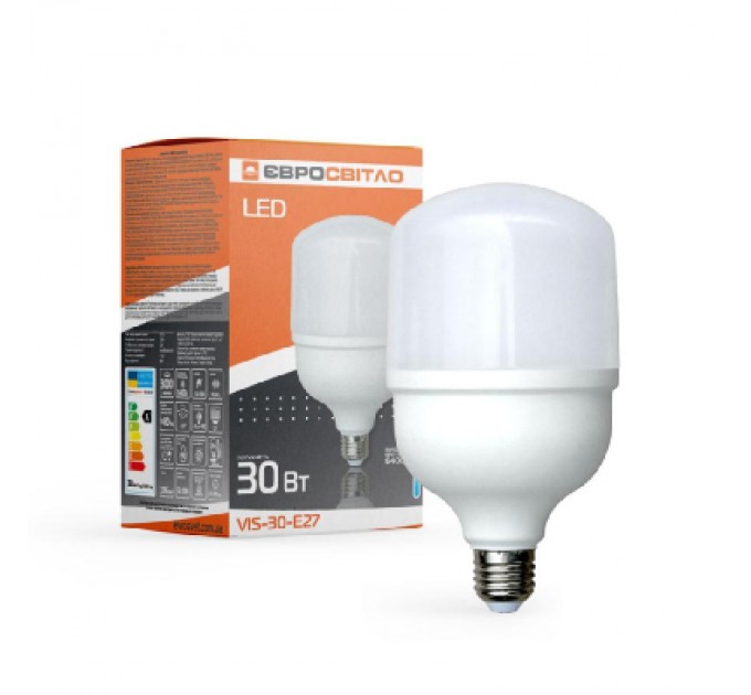 Лампочка Євросвітло 30Вт 6400К (VIS-30-E27)