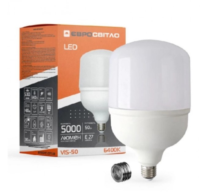 Євросвітло Лампочка Євросвітло 50Вт 6400К (VIS-50-E40/E27)