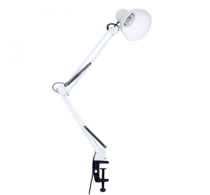 Настільна лампа Євросвітло Ridy-027 E27 зі струбциною біла