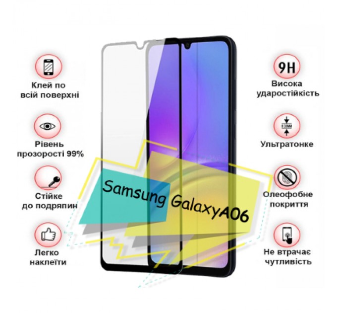 BeCover Скло захисне BeCover Samsung Galaxy A06 SM-A065 Black (713240)