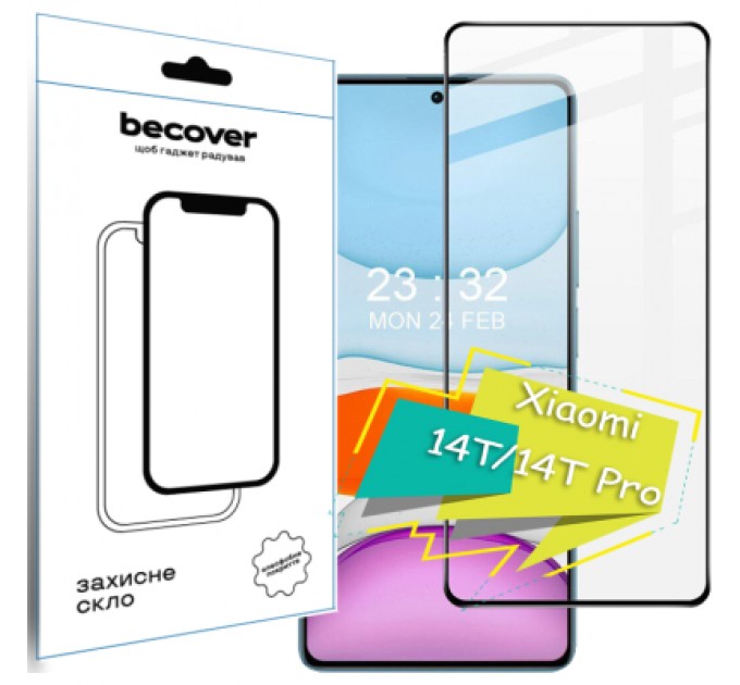BeCover Скло захисне BeCover Xiaomi 14T/14T Pro Black (713322)
