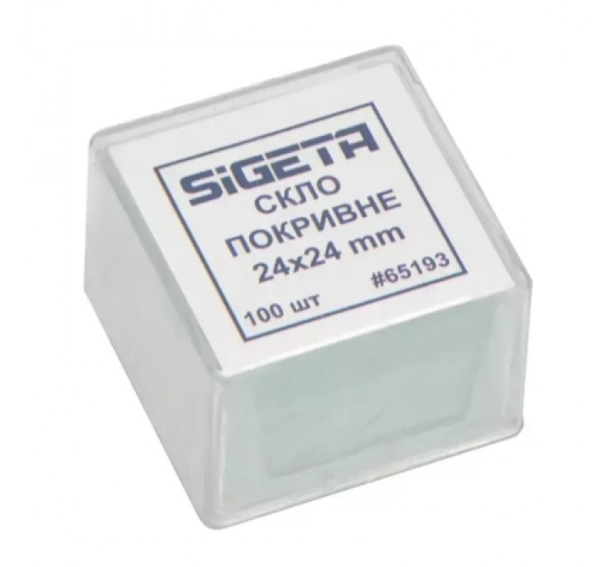 Sigeta Аксесуар до мікроскопів Sigeta Покривне скло 24x24 мм (100 шт) (65193)