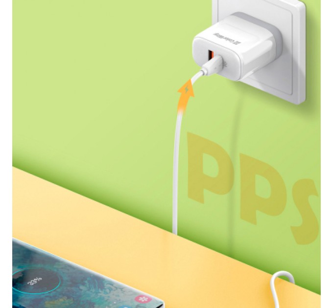 ColorWay Зарядний пристрій ColorWay GaN Mini 25W PD Port PPS USB-C white (CW-CHS052PD-WT)