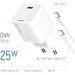 ColorWay Зарядний пристрій ColorWay GaN Mini 25W PD Port PPS USB-C white cable Type-C (CW-CHS052PDC-WT)