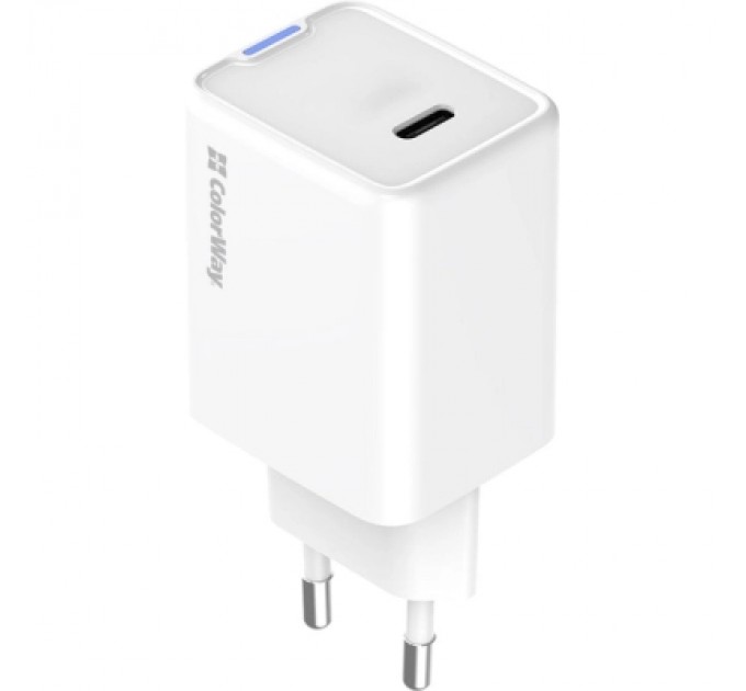 Зарядний пристрій ColorWay GaN Mini 45W PD Port PPS USB-C white (CW-CHS057PD-WT)