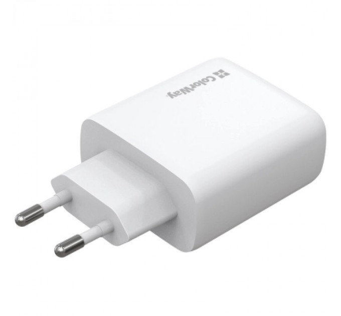 ColorWay Зарядний пристрій ColorWay GaN Mini 50W PD Port PPS USB (Type-C PD 30W + Type-C PD 20W) white (CW-CHS050PD-WT)