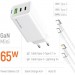 Зарядний пристрій ColorWay GaN Mini 65W PD Port PPS USB (USB-2C1A) cable Type-C&Lightning (CW-CHS058PDCL-WT)