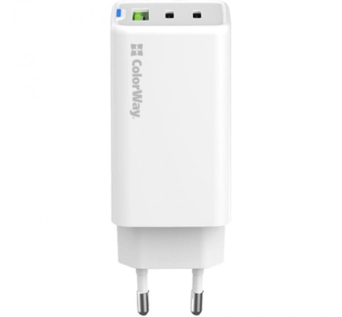 ColorWay Зарядний пристрій ColorWay GaN Mini 65W PD Port PPS USB (USB-2C1A) white (CW-CHS058PD-WT)