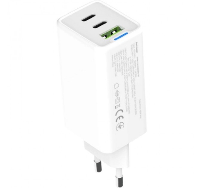 ColorWay Зарядний пристрій ColorWay GaN Mini 65W PD Port PPS USB (USB-2C1A) white (CW-CHS058PD-WT)