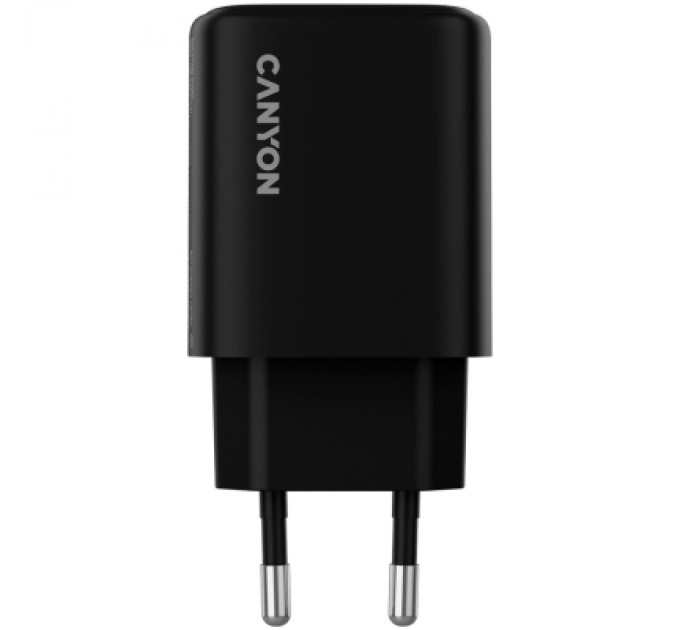 Canyon Зарядний пристрій Canyon OnCharge 250 25W 1xPD 1xQC EU Black (CNE-CHA250-31)