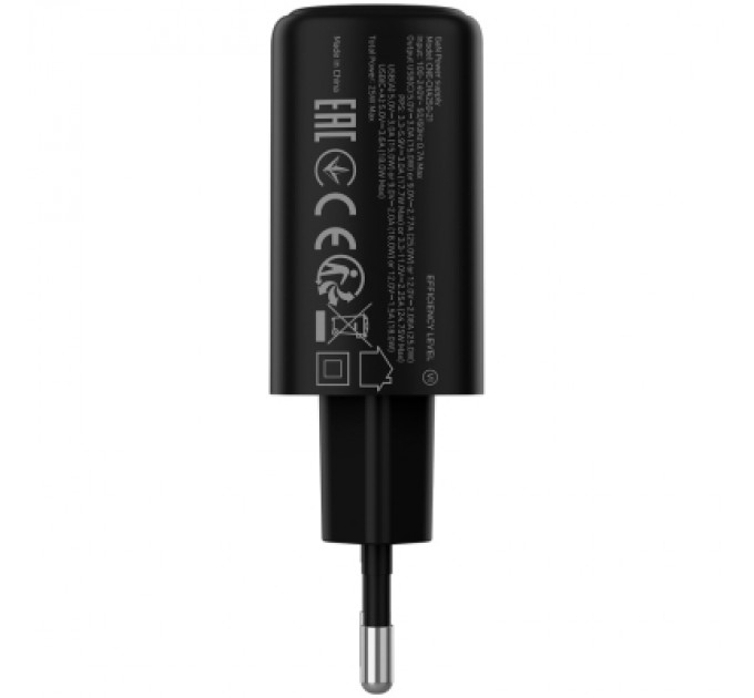 Canyon Зарядний пристрій Canyon OnCharge 250 25W 1xPD 1xQC EU Black (CNE-CHA250-31)