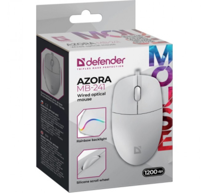 Defender Мишка Defender Azora MB-241 LED USB White (52242)