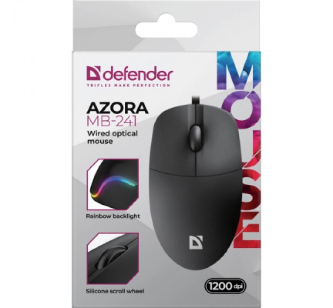 Мишка Defender Azora MB-241 LED USB Black (52241)