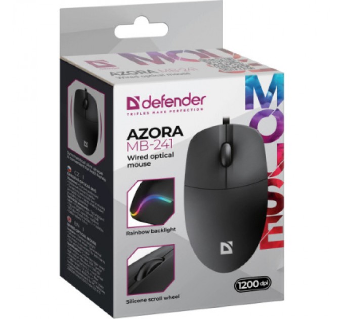 Мишка Defender Azora MB-241 LED USB Black (52241)