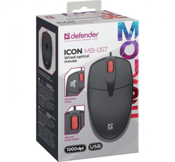 Defender Мишка Defender Icon MB-057 USB Black (52057)