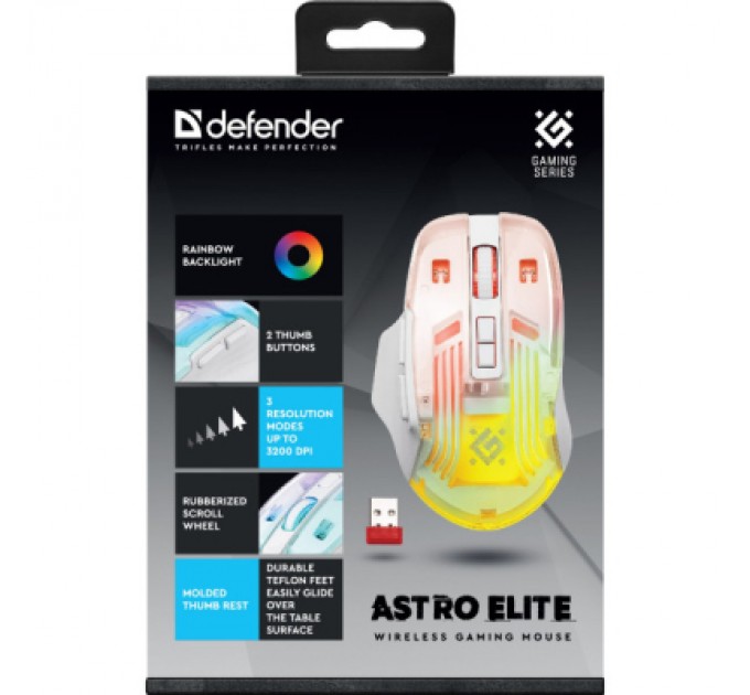 Defender Мишка Defender Astro Elite GM-056 LED Wireless White (52056)