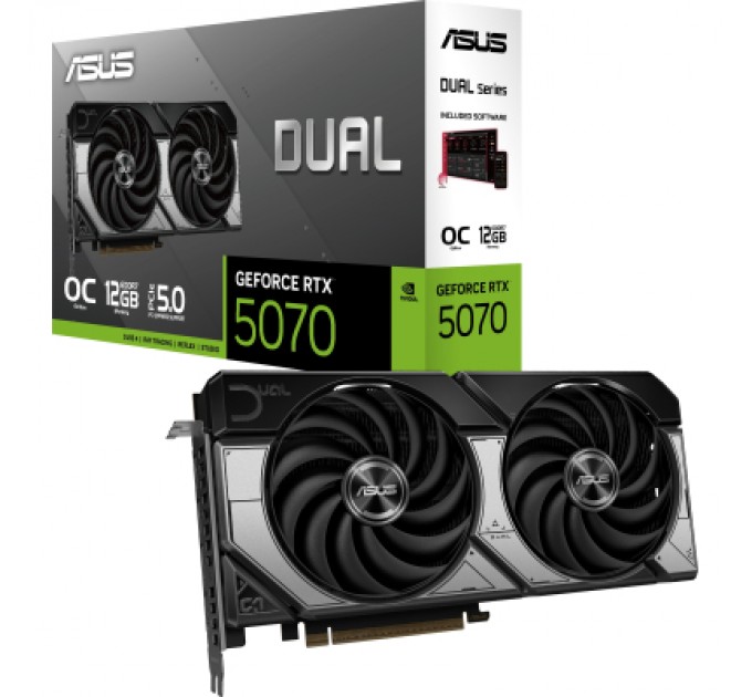 ASUS Відеокарта ASUS GeForce RTX5070 12Gb DUAL OC (DUAL-RTX5070-O12G)