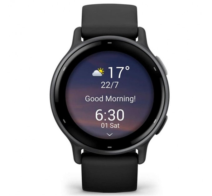 Смарт-годинник Garmin Vivoactive 5 Slate Aluminum Bezel with Black Case and Silicone Band (010-02862-5A)