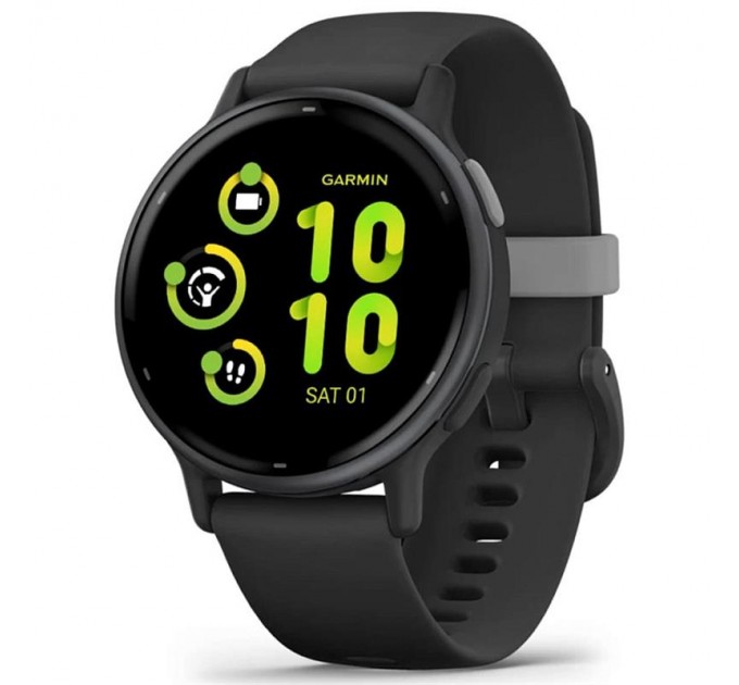 Смарт-годинник Garmin Vivoactive 5 Slate Aluminum Bezel with Black Case and Silicone Band (010-02862-5A)