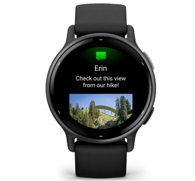 Смарт-годинник Garmin Vivoactive 5 Slate Aluminum Bezel with Black Case and Silicone Band (010-02862-5A)