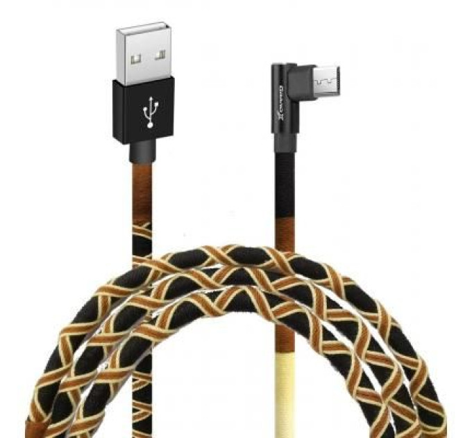 Grand-X Дата кабель USB 2.0 AM to Micro 5P 1.0m Brown/Yellow Grand-X (FM-08BY)