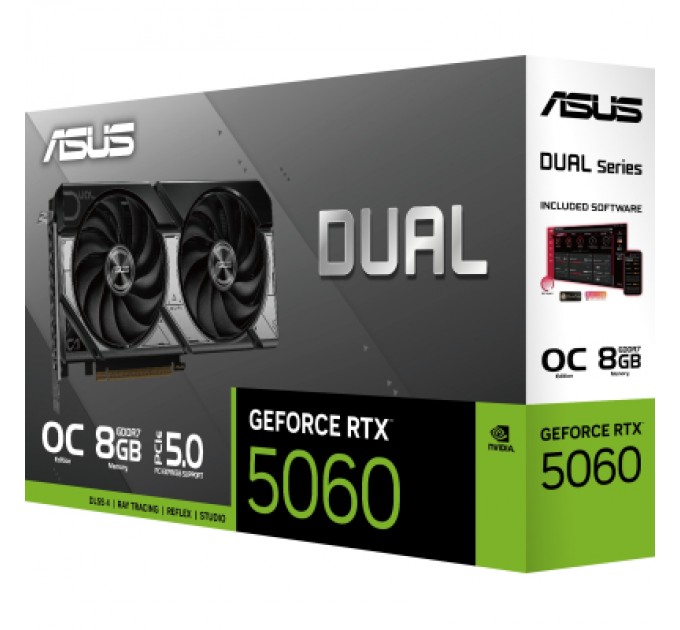 ASUS Відеокарта ASUS GeForce RTX5060 8Gb DUAL OC (DUAL-RTX5060-O8G)
