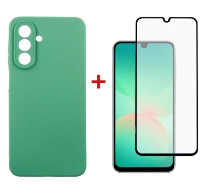 Чохол до мобільного телефона Dengos Kit Samsung Galaxy A26 Soft + glass (Mint) (DG-KM-139)