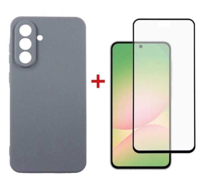 Dengos Чохол до мобільного телефона Dengos Kit Samsung Galaxy A56 Carbon + glass (Grey) (DG-KM-138)