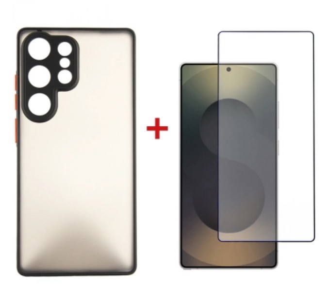 Dengos Чохол до мобільного телефона Dengos Kit Samsung Galaxy S25 Ultra Matte + glass (Black) (DG-KM-144)