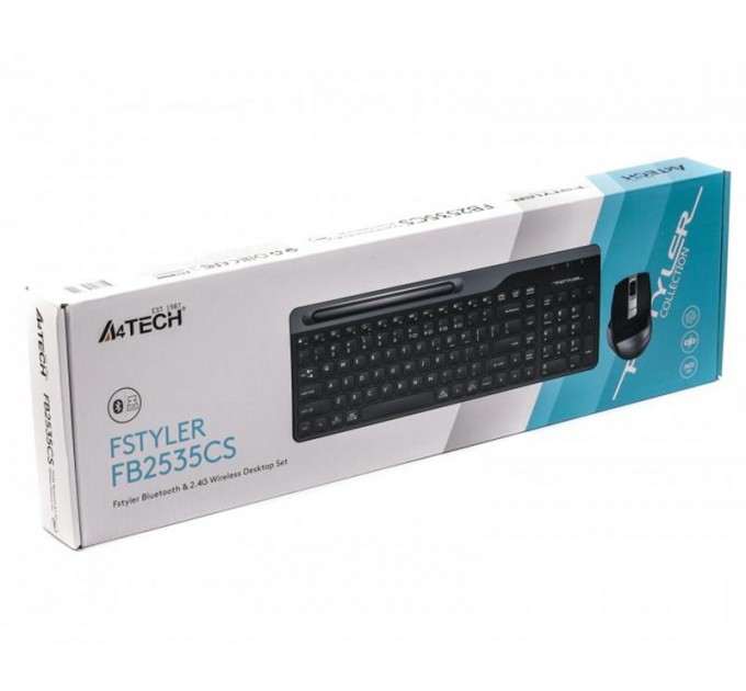 A4Tech Комплект (клавіатура, мишка) бездротовий A4Tech FB2535CS Smoky Grey