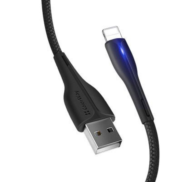 ColorWay Дата кабель USB 2.0 AM to Lightning 1.0m led black ColorWay (CW-CBUL034-BK)