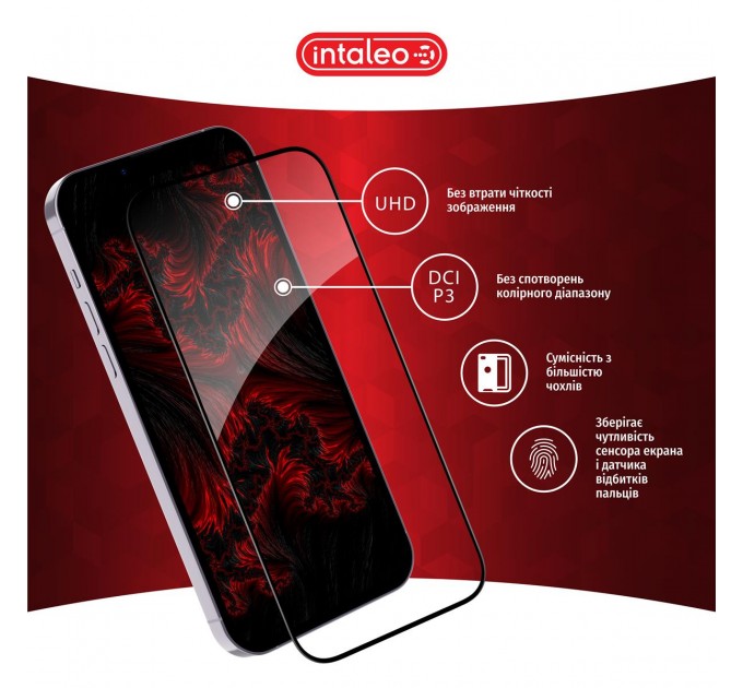 Захисне скло Intaleo Full Glue ESD для Apple iPhone 16 Pro Black (1283126594724)