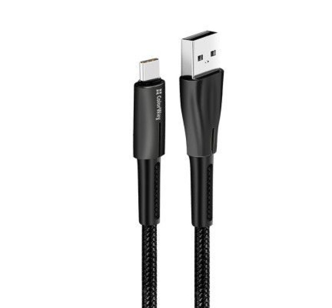 ColorWay Дата кабель USB 2.0 AM to Type-C 1.0m zinc alloy + led black ColorWay (CW-CBUC035-BK)