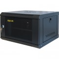 Шафа настінна GEAR 6U 19" 600x450x350 мм, + полка 19", black (GWMSN-6U-600-450)