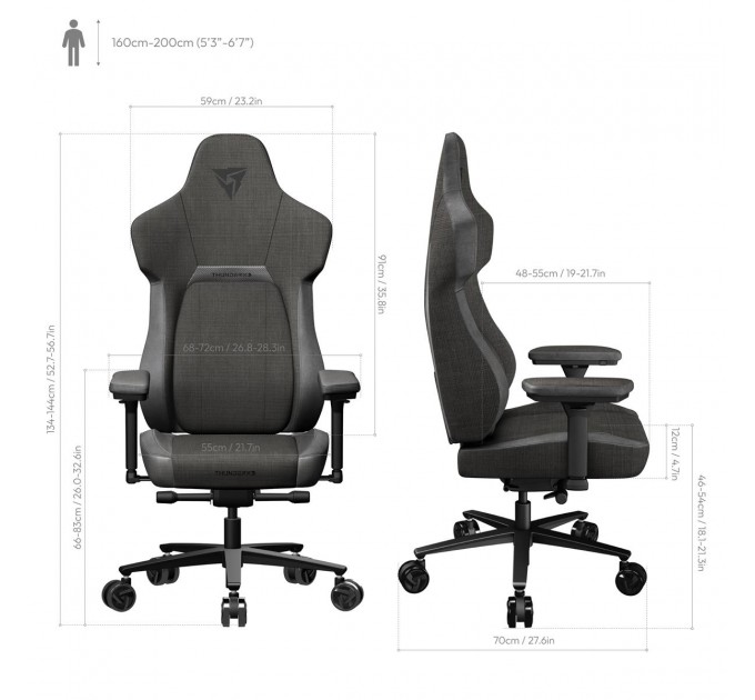 Крісло для геймерів ThunderX3 Core Loft Black (TEGC-2056101.11)