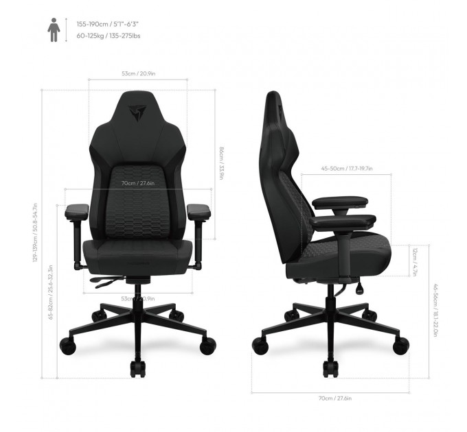 Крісло для геймерів ThunderX3 Core Smart Racer Black (TEGC-2069101.11)