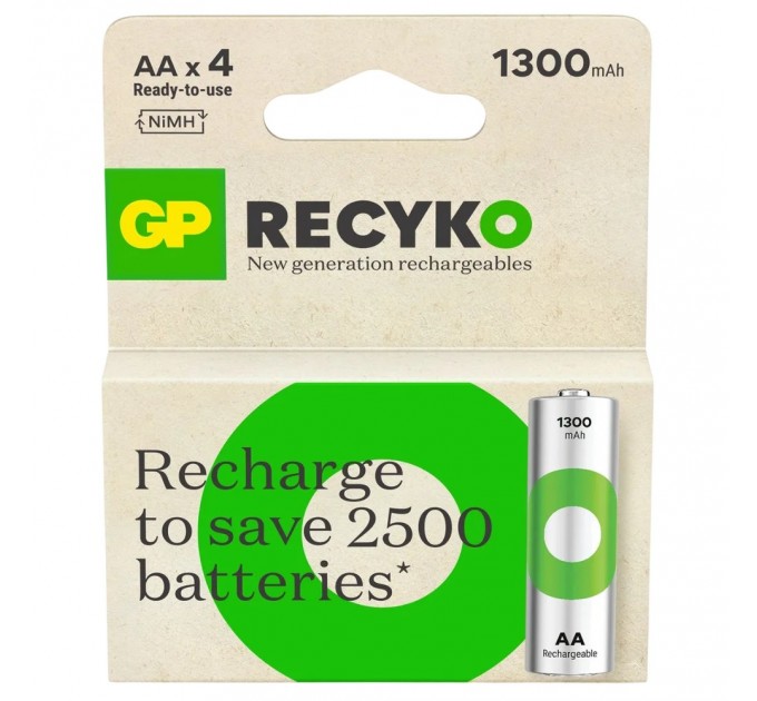 Gp Акумулятори GP Recyko AA/HR06 NI-MH 1300 mAh BL 4 шт
