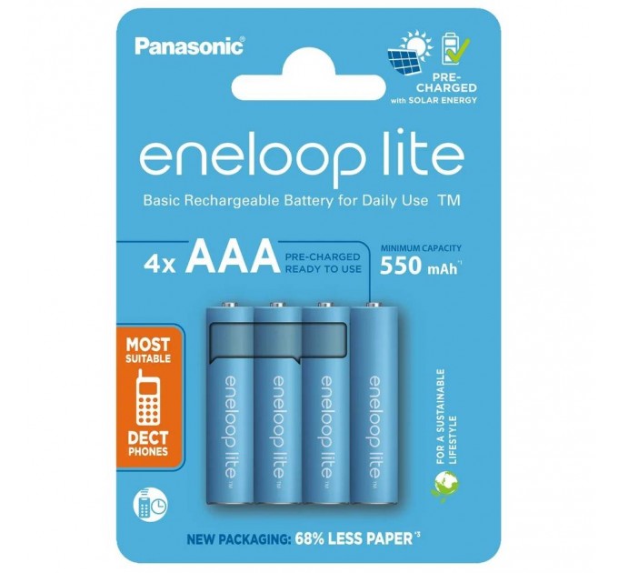Акумулятори Panasonic Eneloop Lite AAA/HR03 NI-MH 550 mAh BL  4 шт