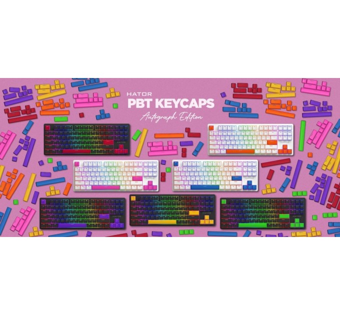 Набір кейкапів Hator PBT Keycaps Autograph Edition Sunny Yellow (HTS-715)