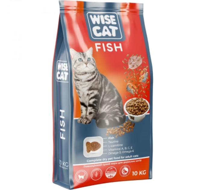Wise Cat Сухий корм для кішок Wise Cat Fish 10 кг (4820111141296)